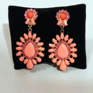 Bright Pink and Gold Color Fashion Earrings NWT